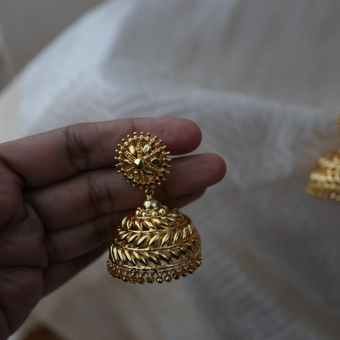 Heritage gold plated gold look a like jumka earrings  HJ12567