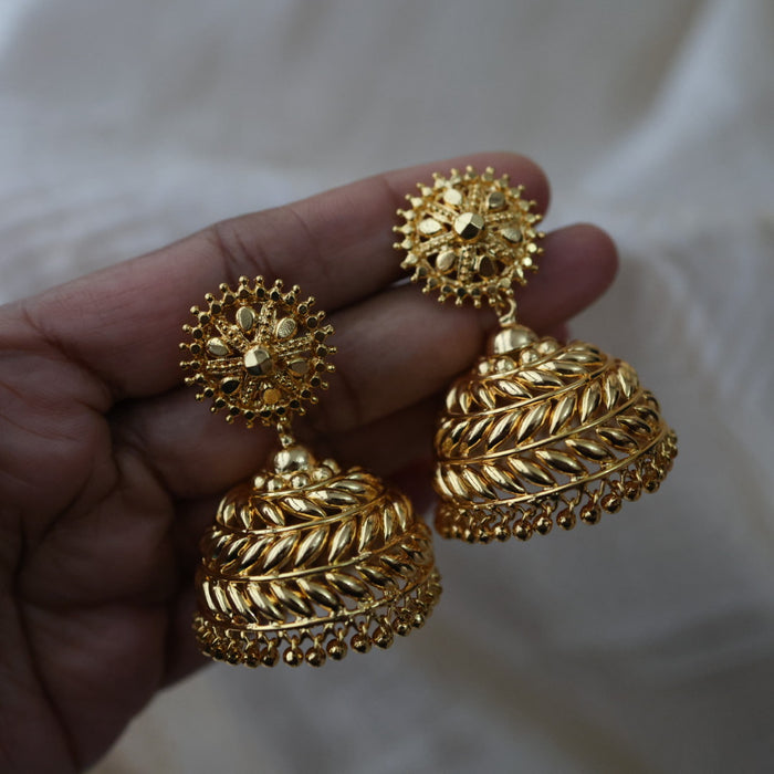 Heritage gold plated gold look a like jumka earrings  HJ12567
