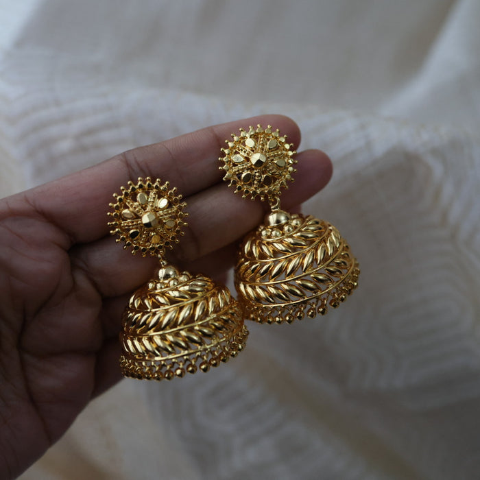Heritage gold plated gold look a like jumka earrings  HJ12567