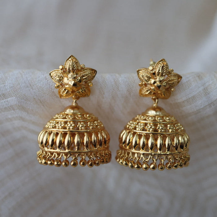 Heritage gold plated gold look a like jumka earrings  HJ1045