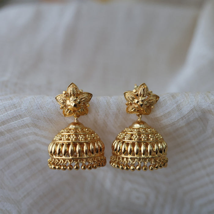 Heritage gold plated gold look a like jumka earrings  HJ1045