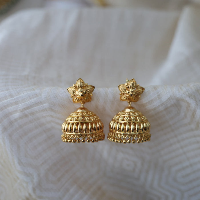 Heritage gold plated gold look a like jumka earrings  HJ1045
