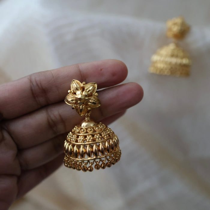 Heritage gold plated gold look a like jumka earrings  HJ1045