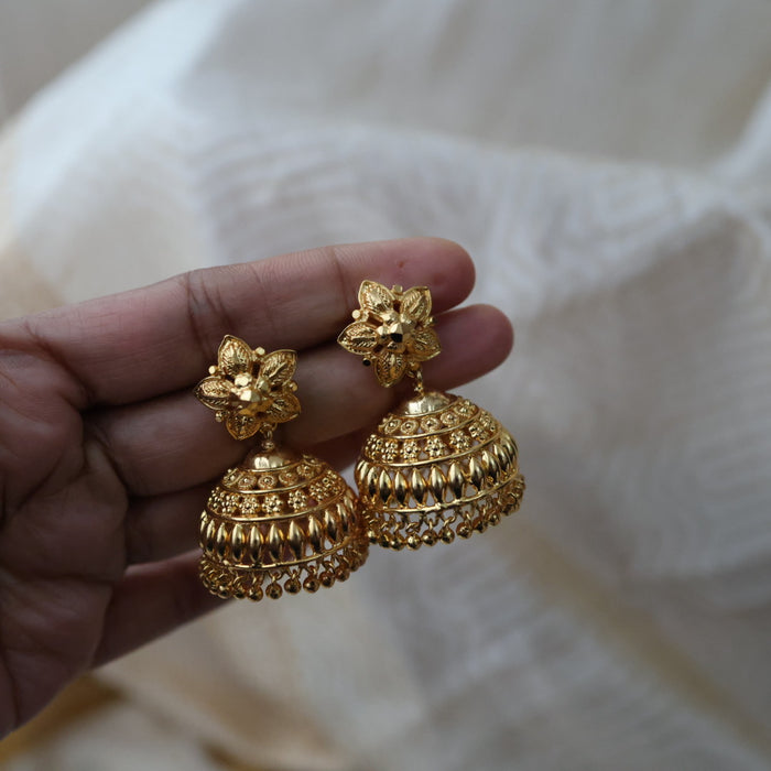 Heritage gold plated gold look a like jumka earrings  HJ1045