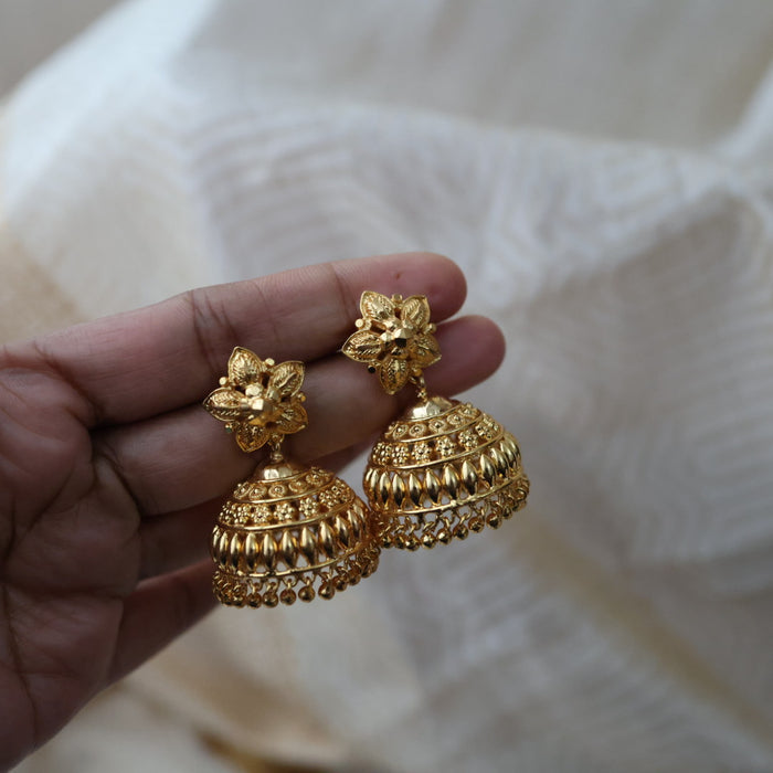 Heritage gold plated gold look a like jumka earrings  HJ1045