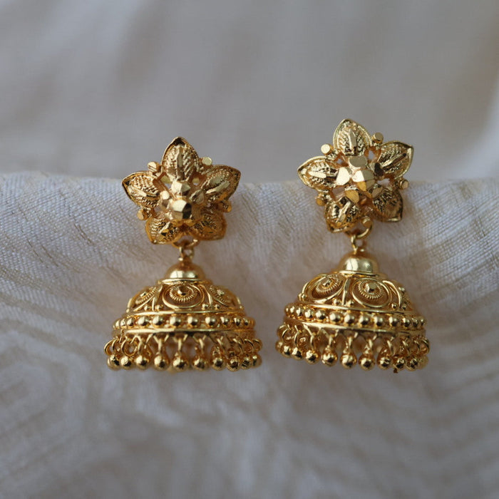 Heritage gold plated gold look a like jumka earrings  HJ1042