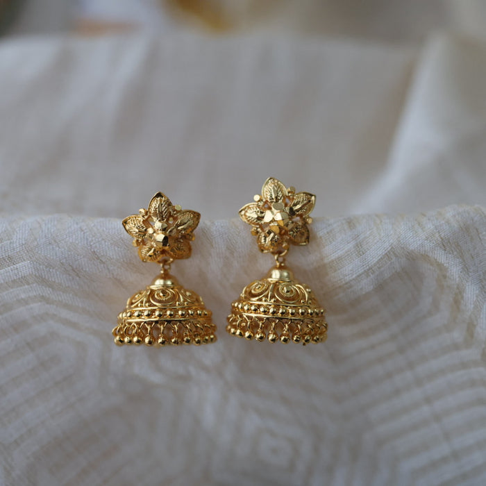 Heritage gold plated gold look a like jumka earrings  HJ1042