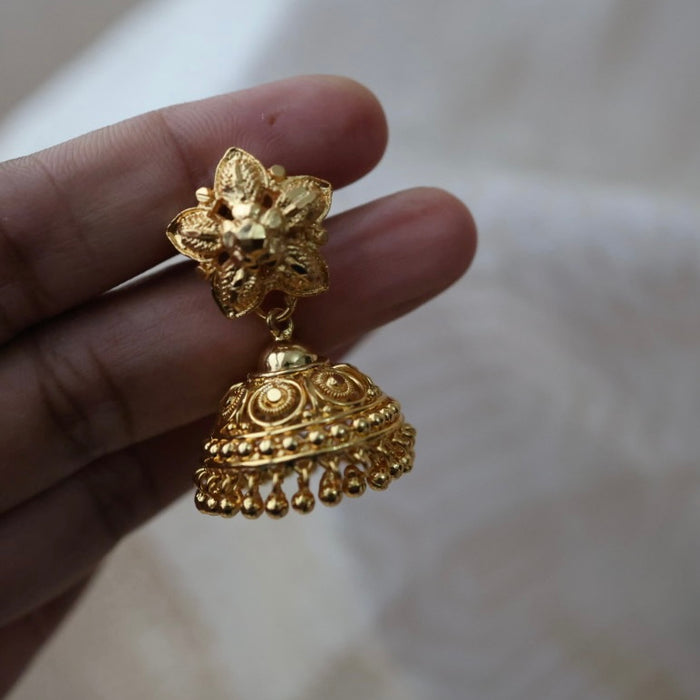 Heritage gold plated gold look a like jumka earrings  HJ1042