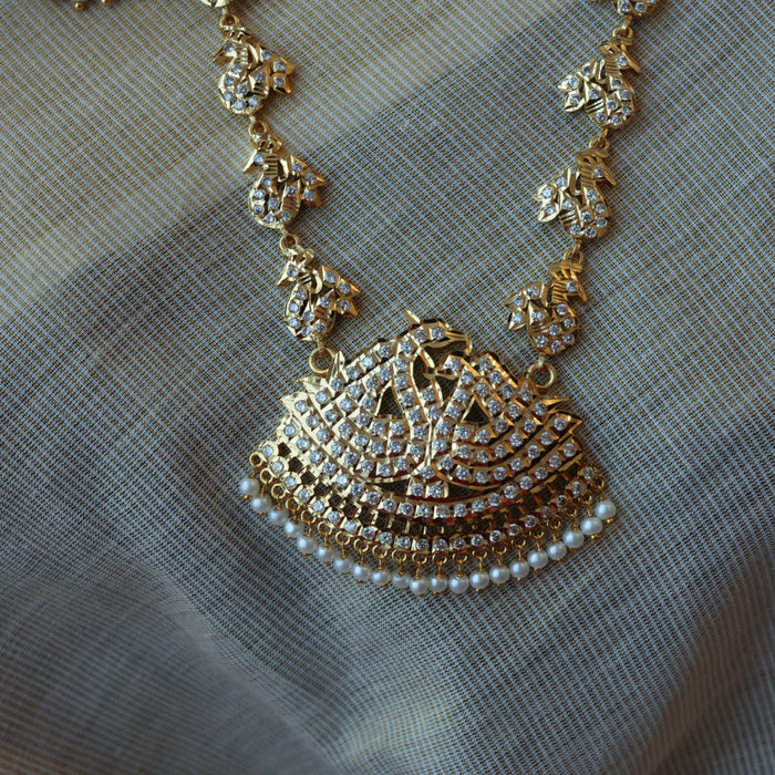 Heritage gold plated padakam necklace set with earrings HP6916