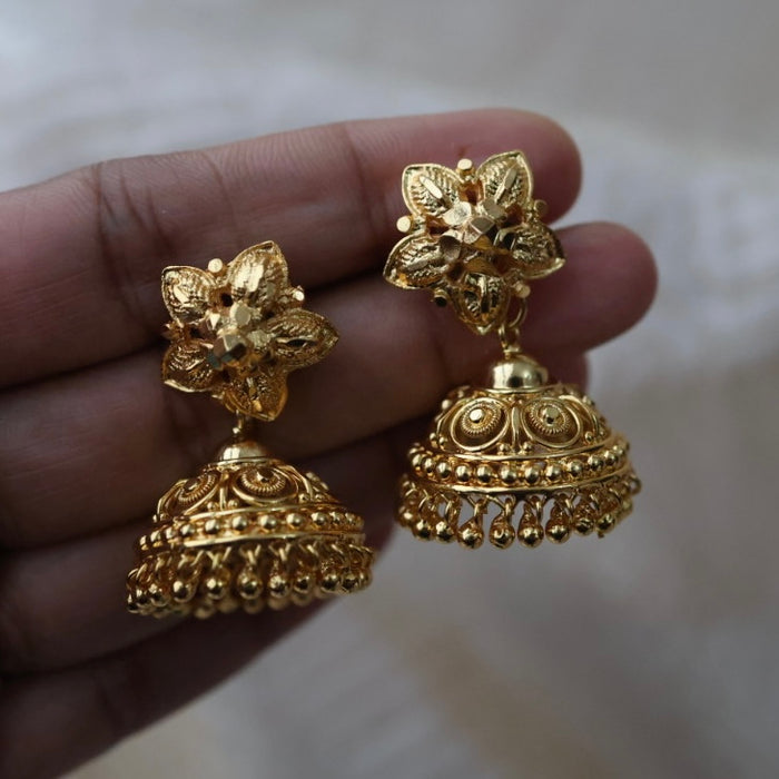 Heritage gold plated gold look a like jumka earrings  HJ1042