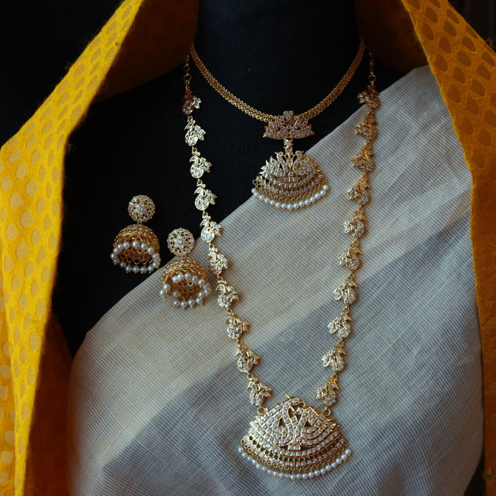 Heritage gold plated padakam necklace set with earrings HP6916