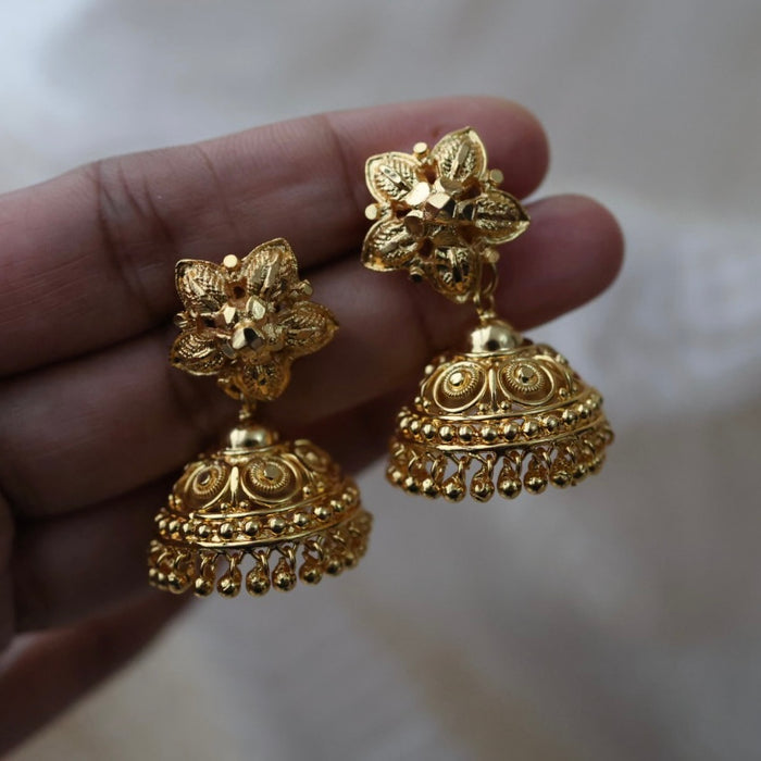Heritage gold plated gold look a like jumka earrings  HJ1042