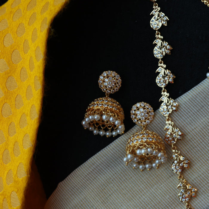 Heritage gold plated padakam necklace set with earrings HP6916