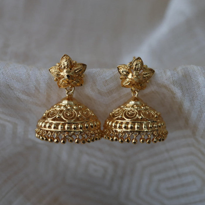 Heritage gold plated gold look a like jumka earrings  HJ1041