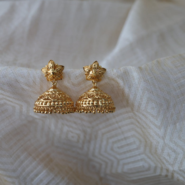 Heritage gold plated gold look a like jumka earrings  HJ1041