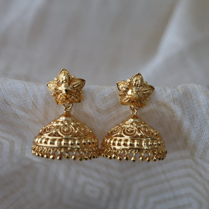 Heritage gold plated gold look a like jumka earrings  HJ1041