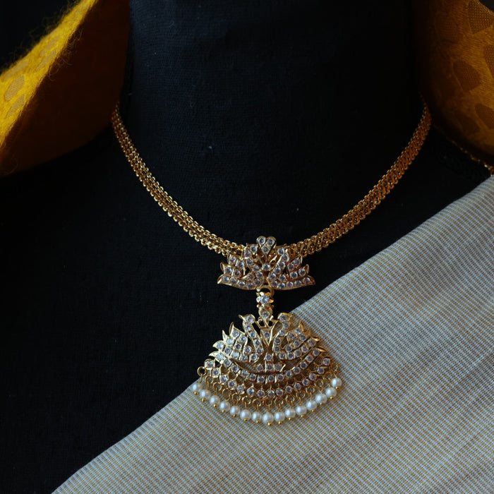 Heritage gold plated padakam necklace set with earrings HP6916