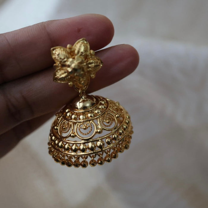 Heritage gold plated gold look a like jumka earrings  HJ1041