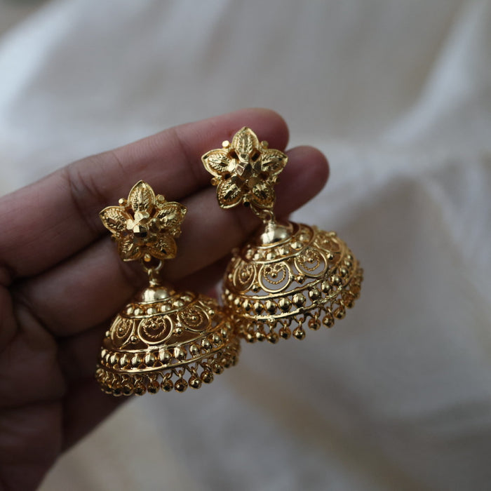 Heritage gold plated gold look a like jumka earrings  HJ1041