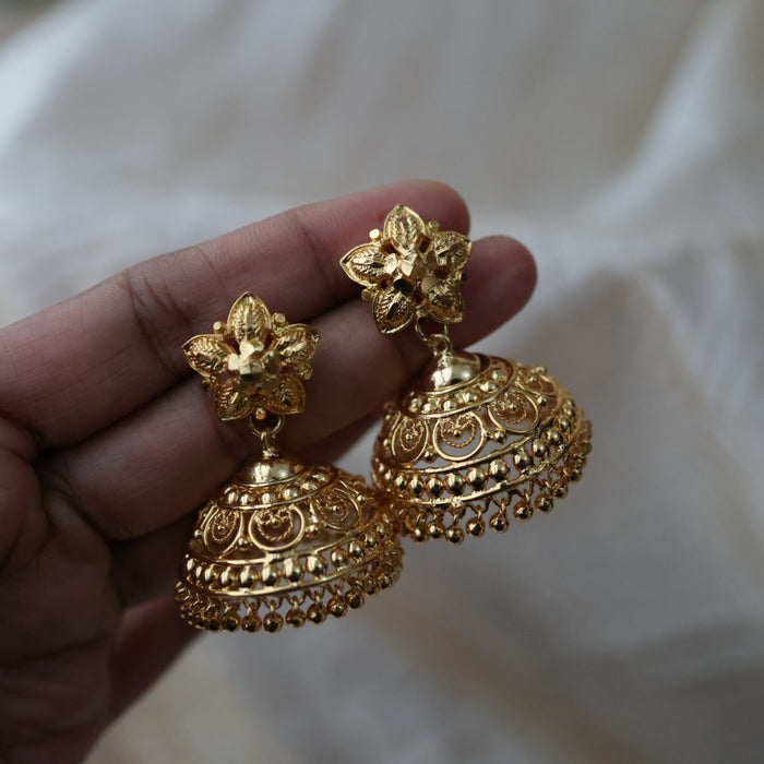 Heritage gold plated gold look a like jumka earrings  HJ1041
