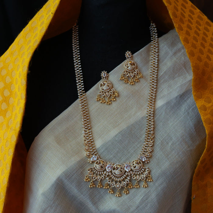 Heritage gold plated long necklace set with earrings/ waistchain HP691