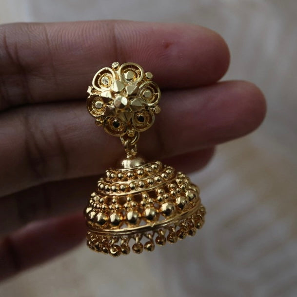 Heritage gold plated gold look a like jumka earrings  HJ1039