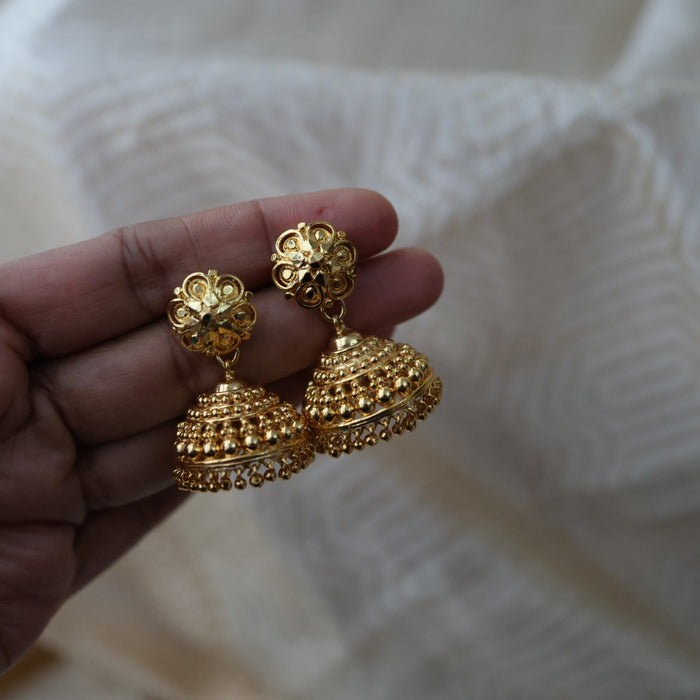 Heritage gold plated gold look a like jumka earrings  HJ1039