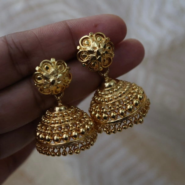 Heritage gold plated gold look a like jumka earrings  HJ1039