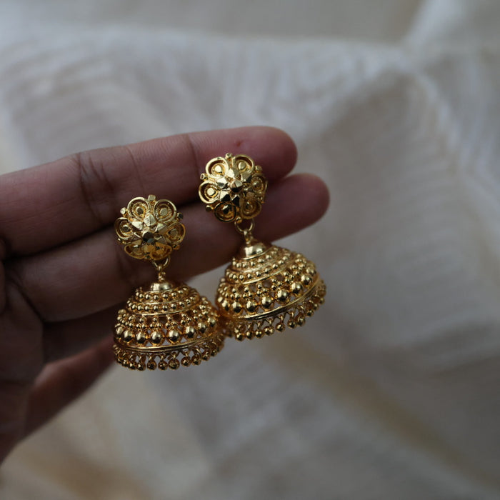 Heritage gold plated gold look a like jumka earrings  HJ1039