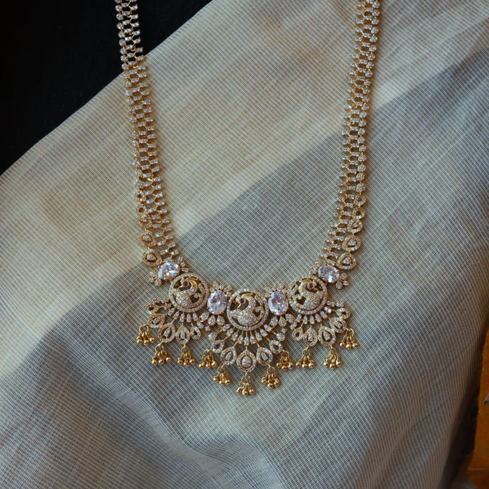 Heritage gold plated long necklace set with earrings/ waistchain HP691