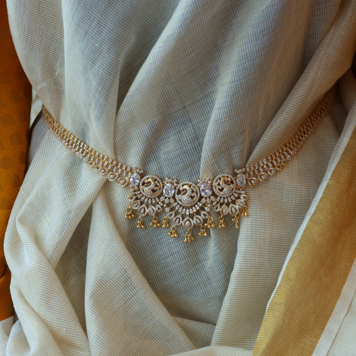 Heritage gold plated long necklace set with earrings/ waistchain HP691
