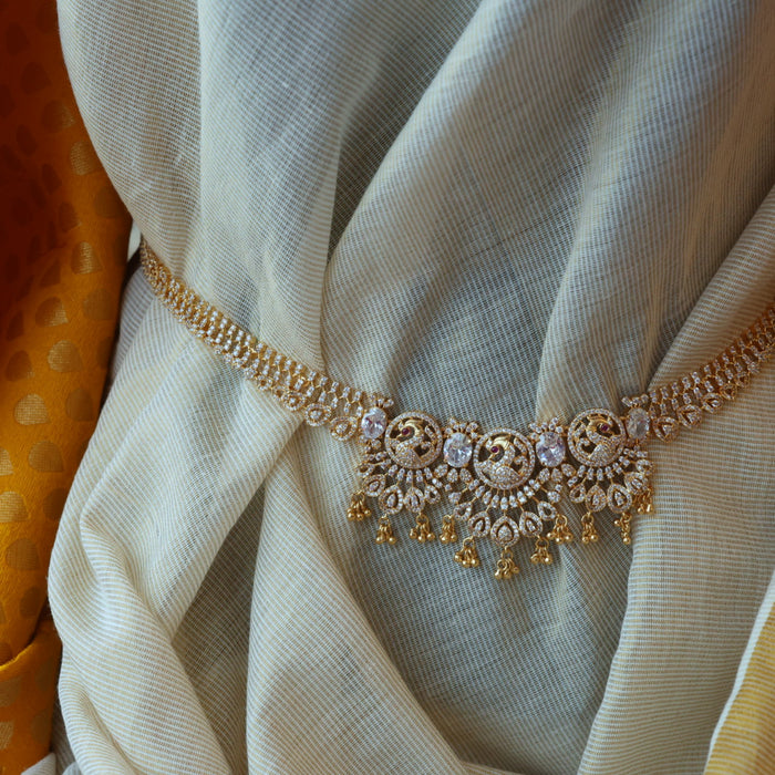 Heritage gold plated long necklace set with earrings/ waistchain HP691