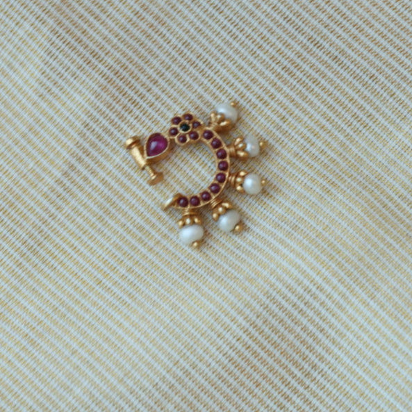 Heritage Multi stone gold plated nosering HN0045