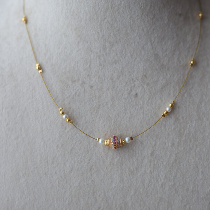 Heritage gold plated invisible necklace IN2345