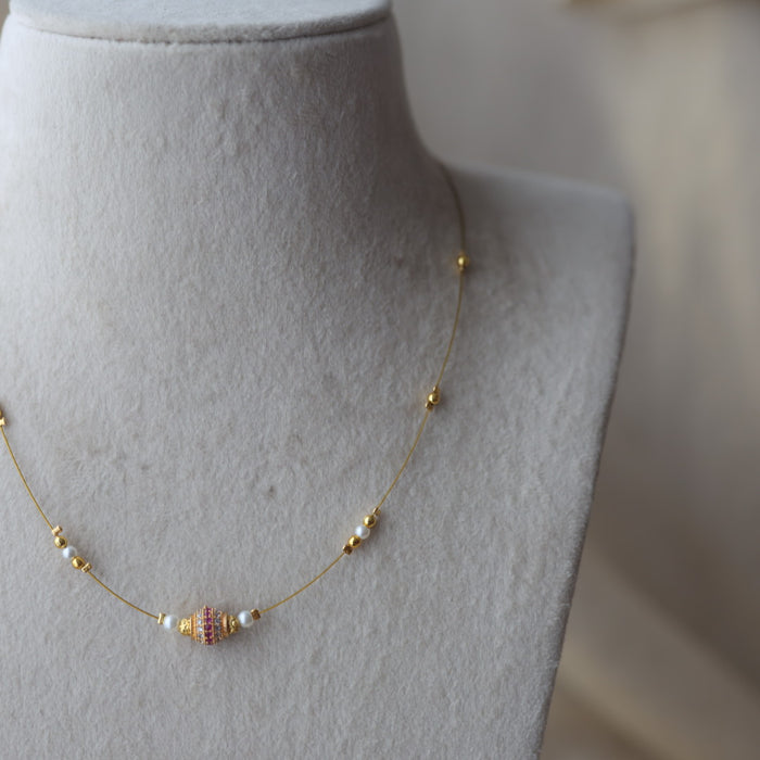 Heritage gold plated invisible necklace IN2345