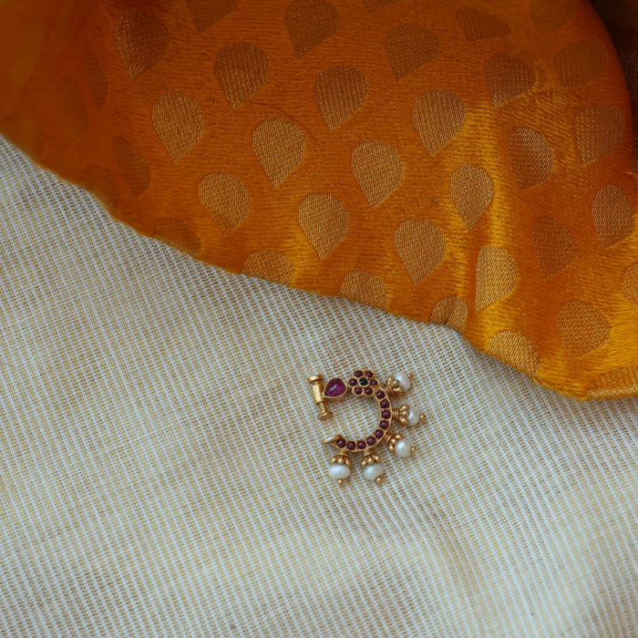 Heritage Multi stone gold plated nosering HN0045