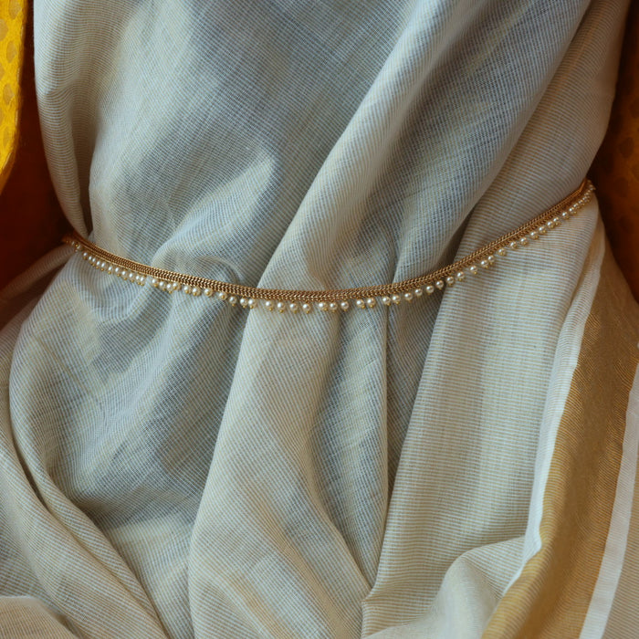 Heritage gold plated pearl waistchain AW051