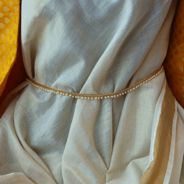 Heritage gold plated pearl waistchain AW051
