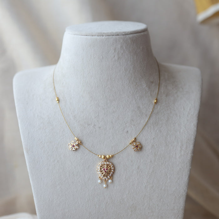 Heritage gold plated invisible necklace IN078