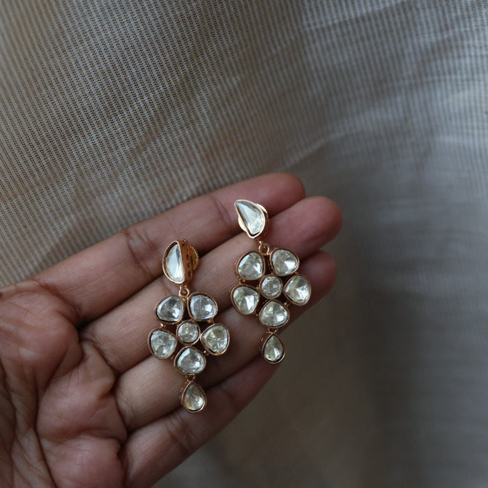 Minimal kundan choker necklace with earrings MS876