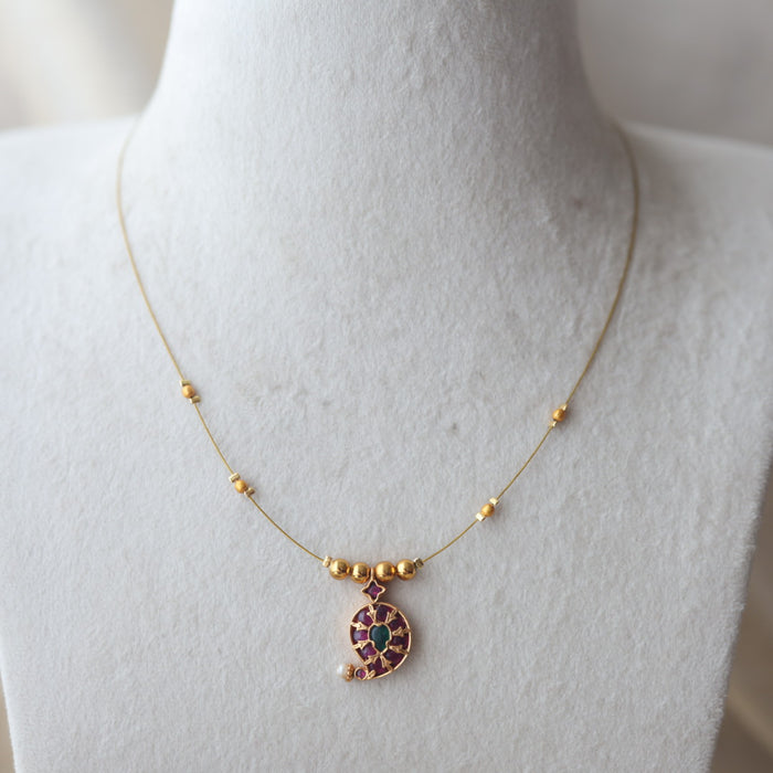 Heritage gold plated invisible necklace IN4566