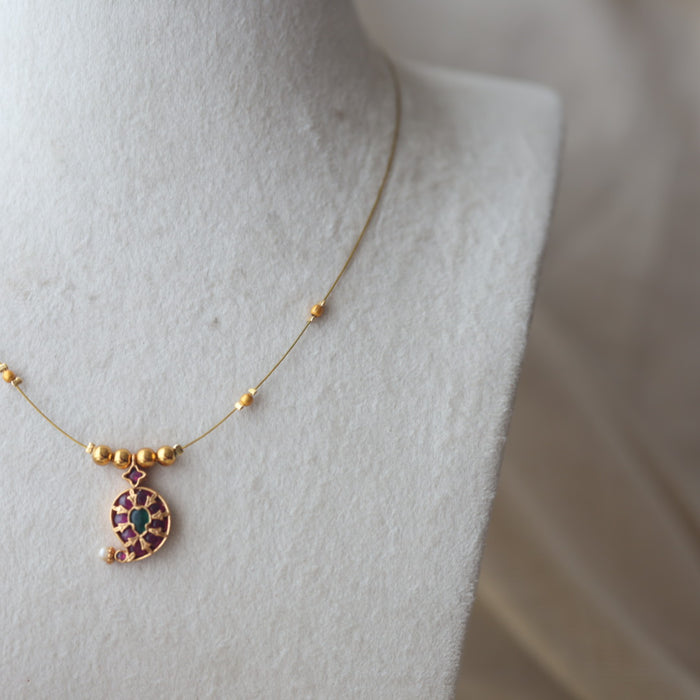 Heritage gold plated invisible necklace IN4566