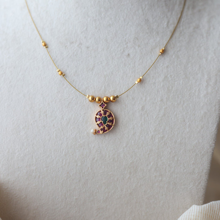Heritage gold plated invisible necklace IN4566