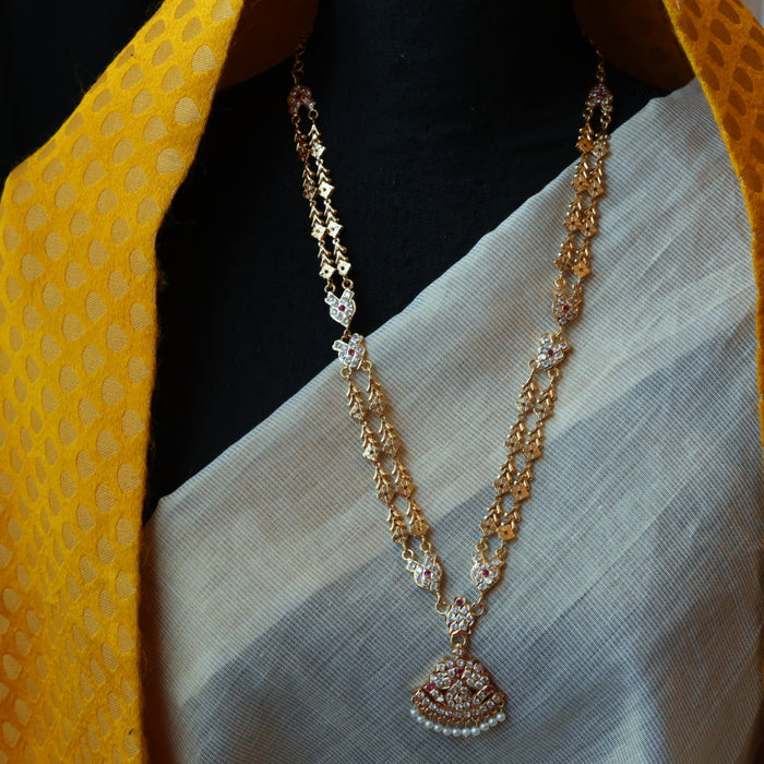 Heritage gold plated padakam long necklace HP6978