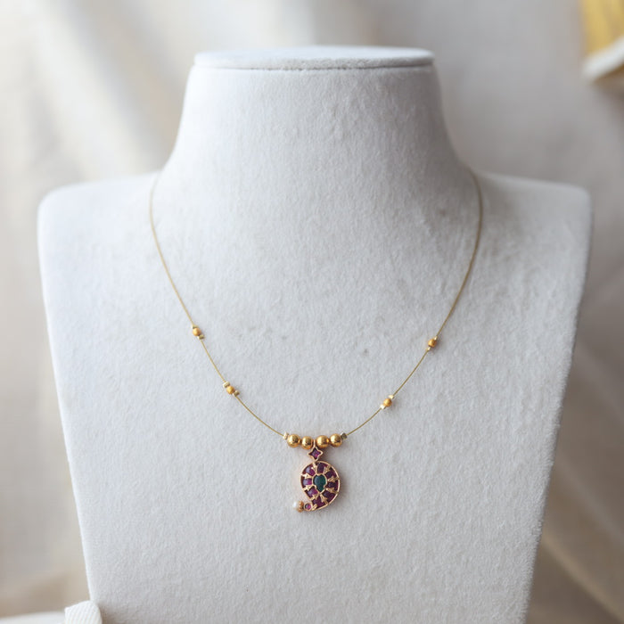 Heritage gold plated invisible necklace IN4566