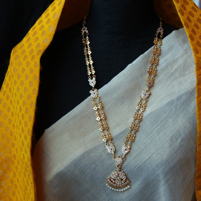 Heritage gold plated padakam long necklace HP6978