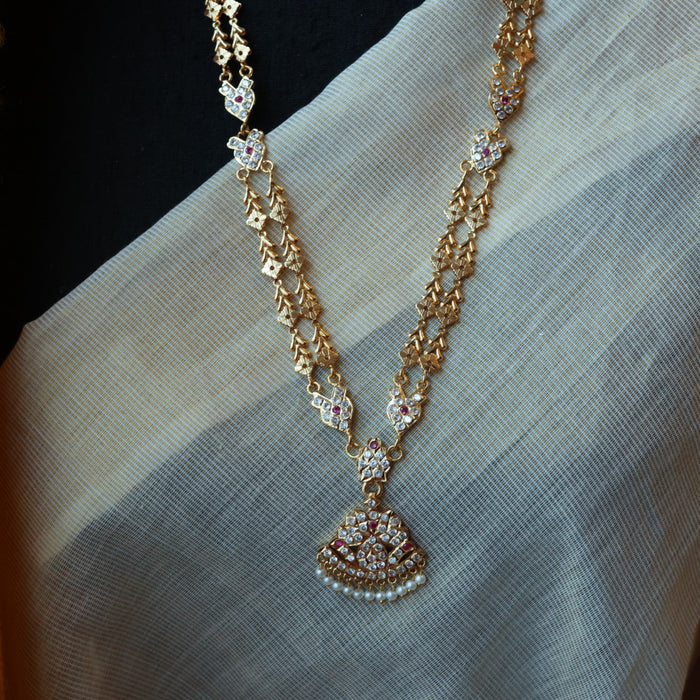 Heritage gold plated padakam long necklace HP6978