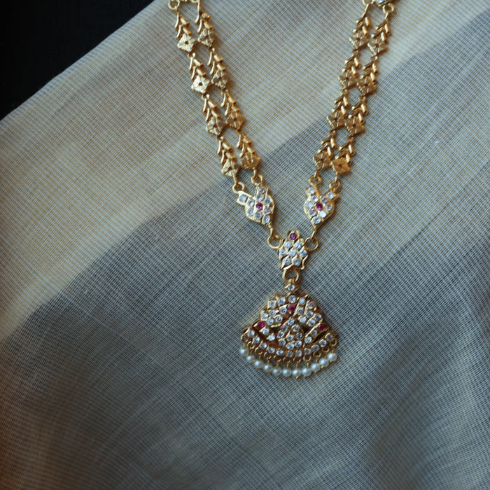 Heritage gold plated padakam long necklace HP6978
