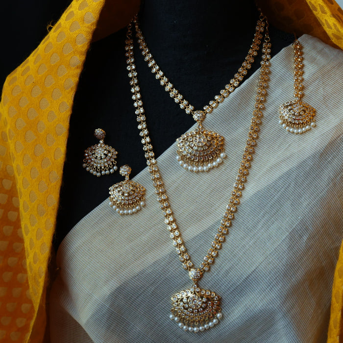 Heritage gold plated padakam necklace set with earrings HP6211