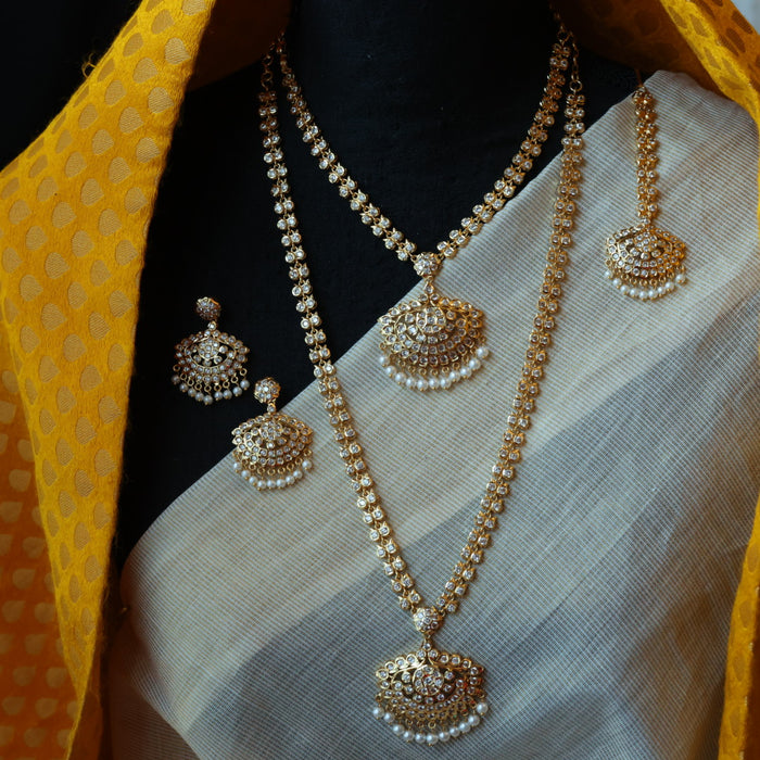 Heritage gold plated padakam necklace set with earrings HP6211